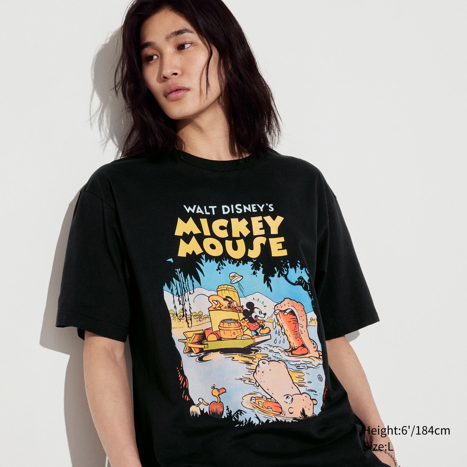 

Футболка винтажная Uniqlo Disney с коротким рукавом и рисунком, черный