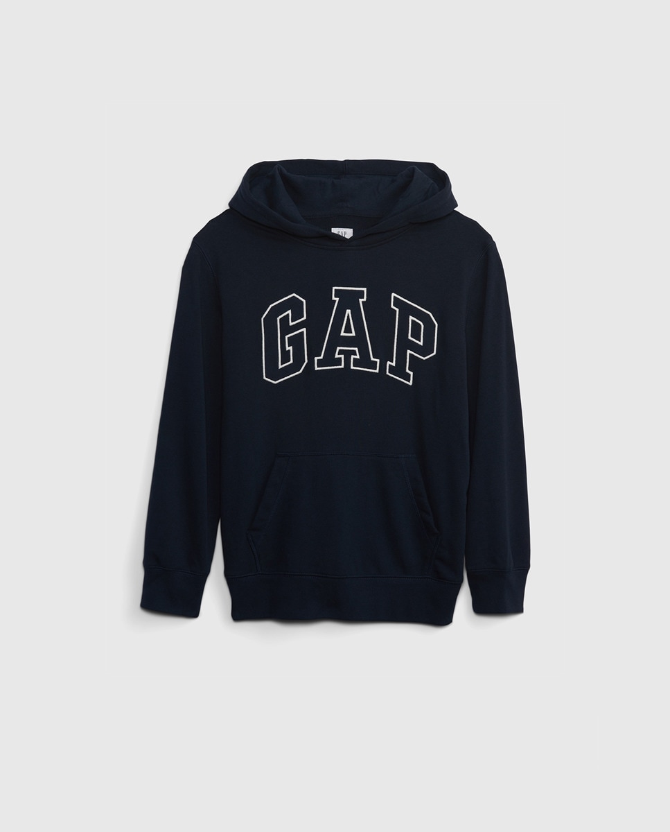 Толстовка с капюшоном для мальчика с логотипом Gap, синий толстовка для мальчика gap серый