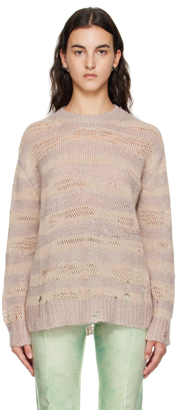 

Бежевый рваный свитер Acne Studios