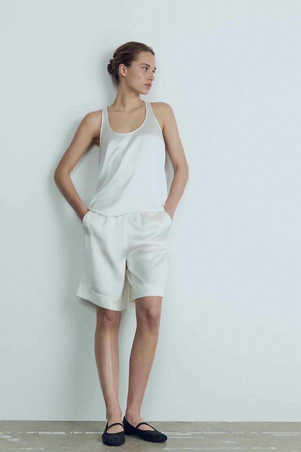 

Балерины из тканя Zara, черный