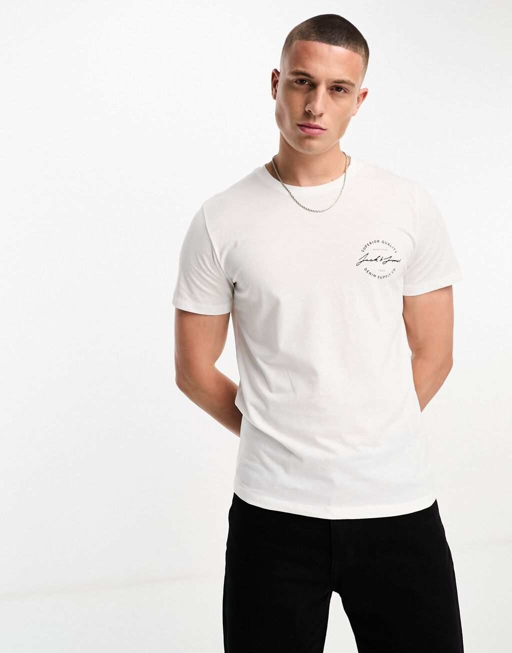 

Белая футболка с принтом на груди Jack & Jones Originals