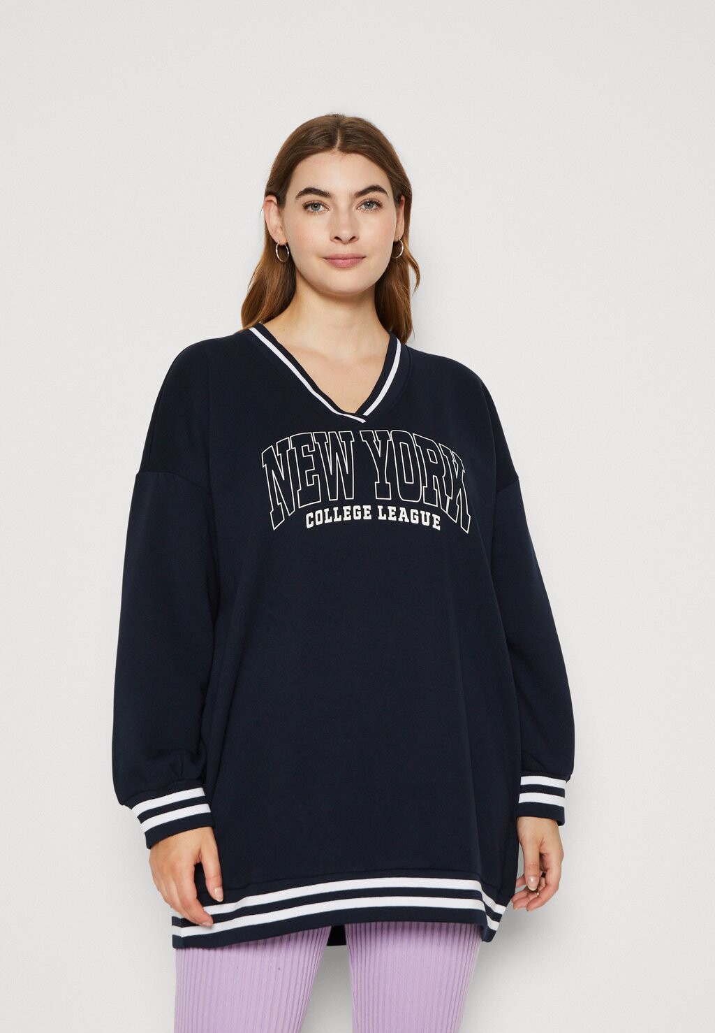

Толстовка ONLY Curve ONCNIA OVERSIZE LONG, цвет night sky