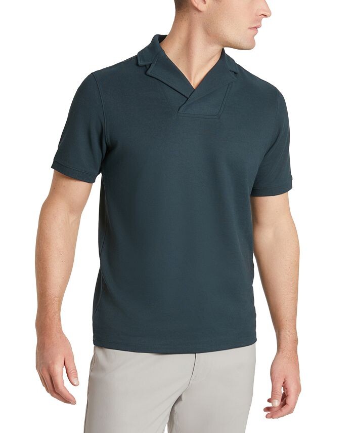 

Мужская рубашка поло с коротким рукавом Camp Johnny Collar Performance Kenneth Cole, синий
