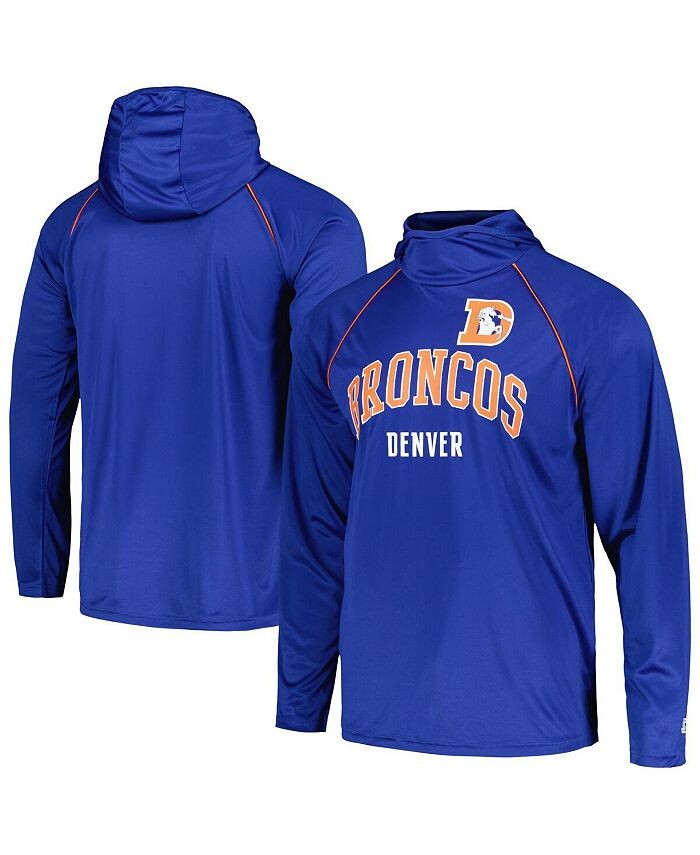 

Мужская футболка Royal Distressed Denver Broncos Gridiron Classics Throwback реглан с длинными рукавами и капюшоном Starter, синий