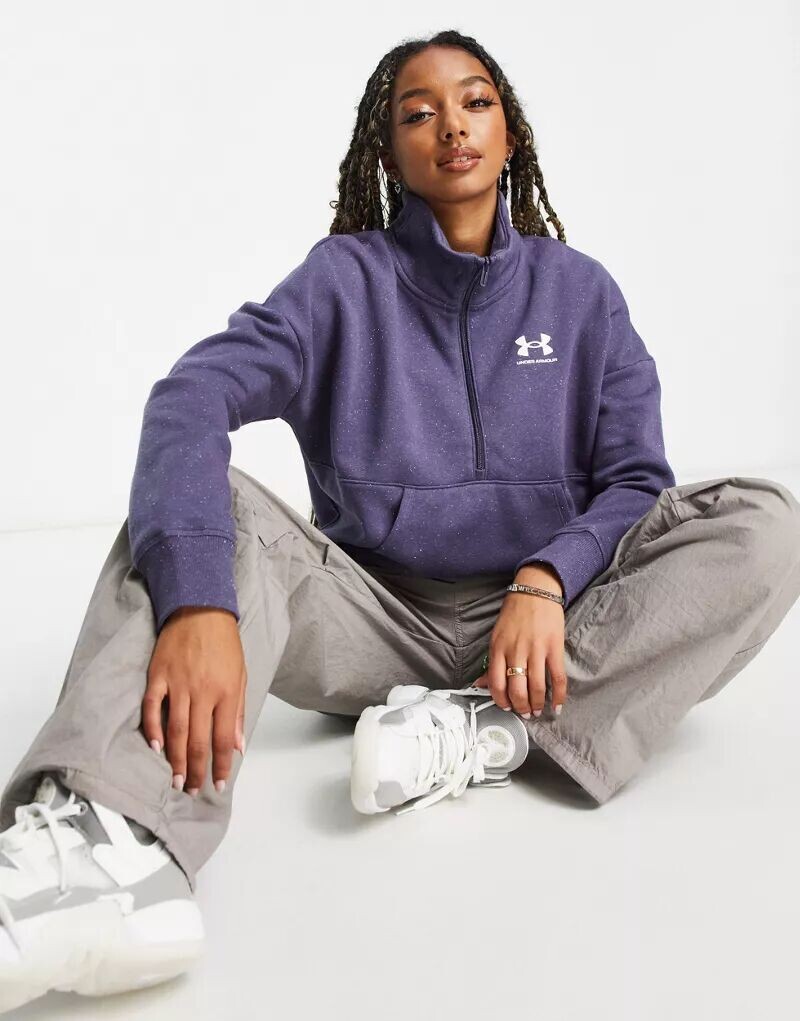 

Фиолетовый флисовый свитшот с половиной молнии Under Armour Rival