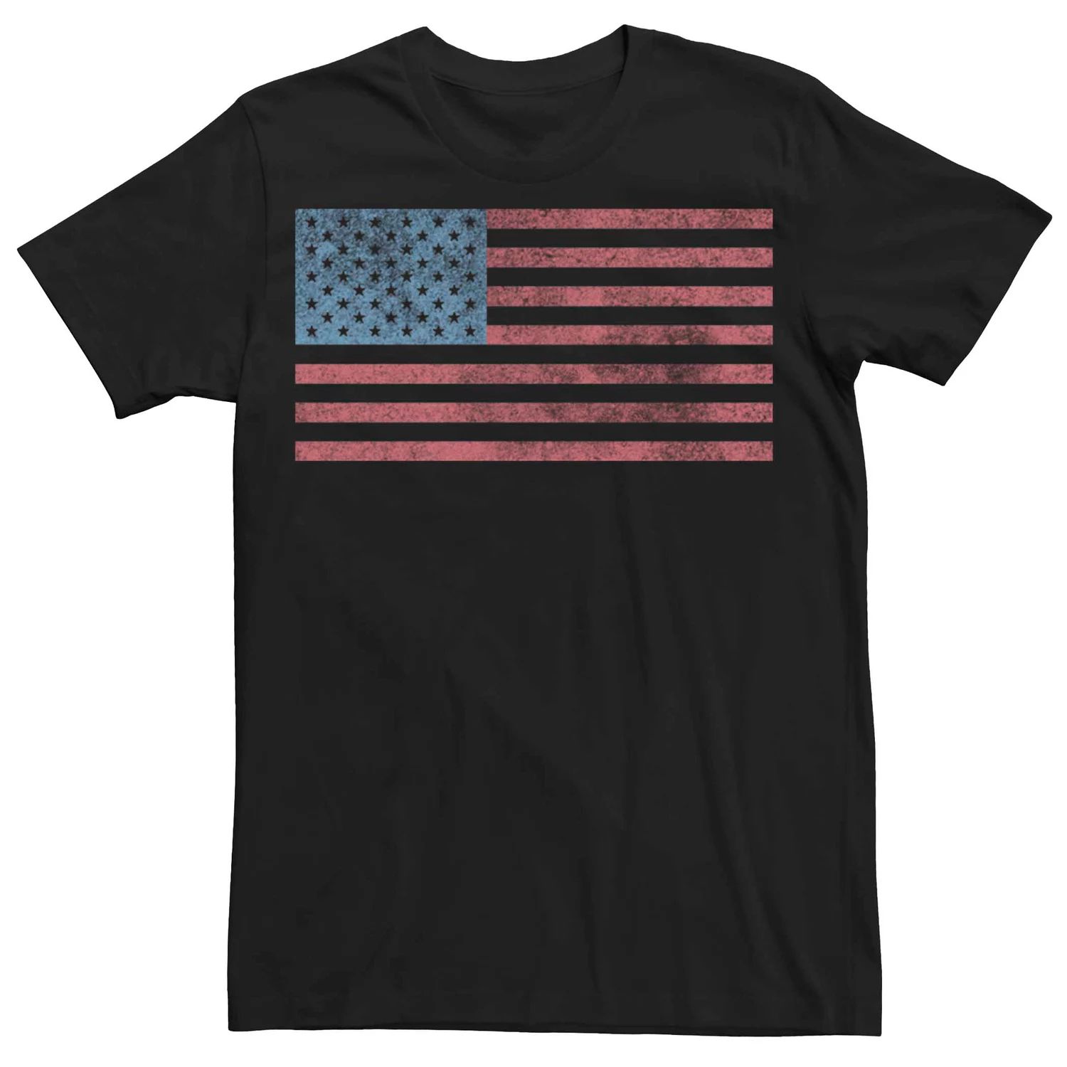 Мужская футболка с рисунком флага США и потертостями Licensed Character фото
