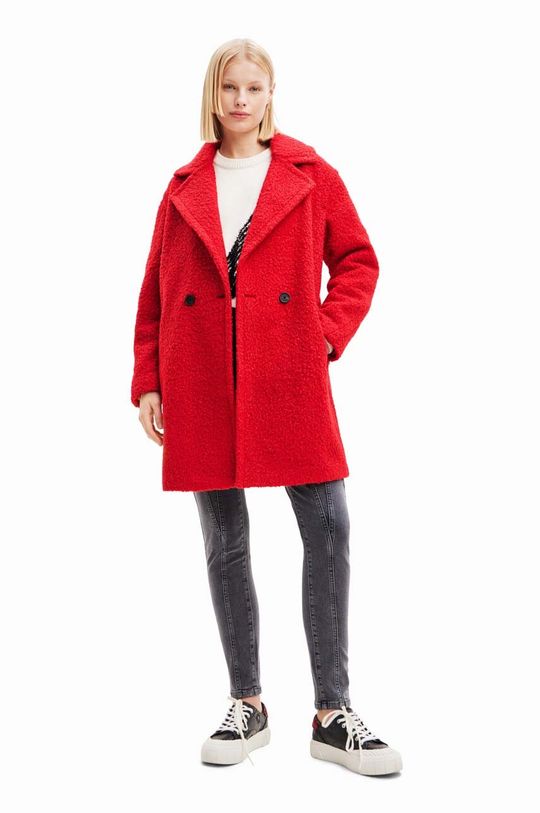 цена Дезигуаль пальто Desigual, красный