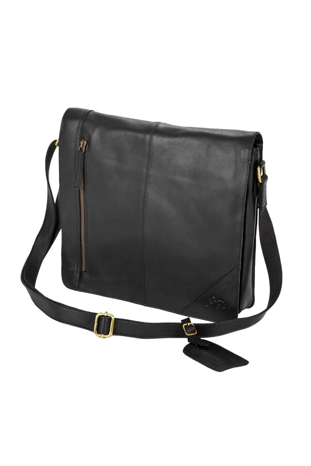 сумка jungle story сумка холщовая с внутренним и внешними карманами Широкая сумка-мессенджер Eastern Counties Leather, черный