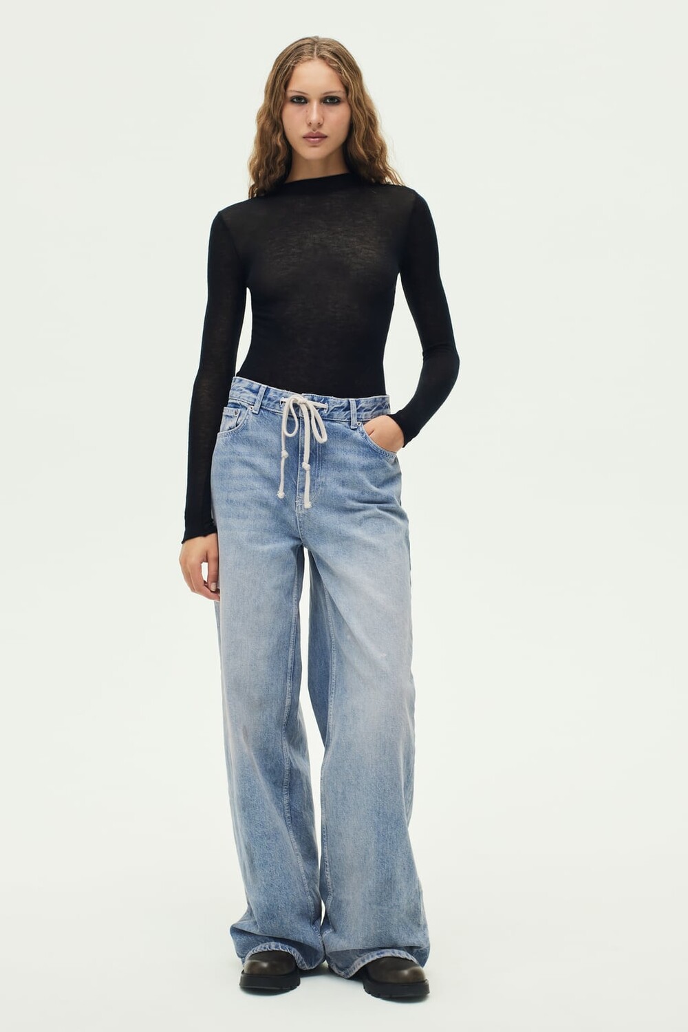 

Широкие джинсы со средней посадкой Zw Collection ZARA, синий