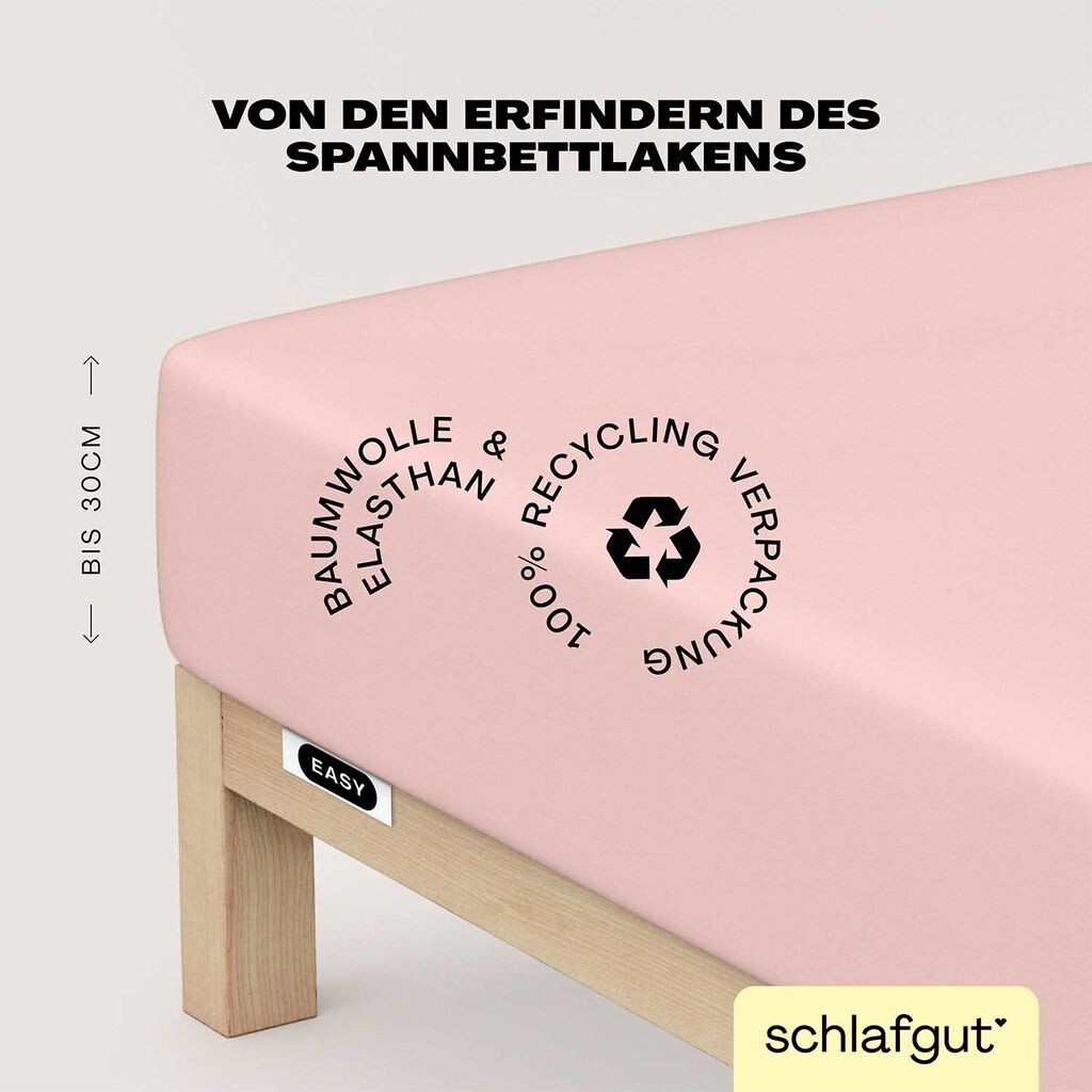 

Schlafgut Easy Jersey Простыня на подгонке с эластаном 180x200 – 200x220 см Фиолетовая легкая простыня на подгонке из смеси хлопка