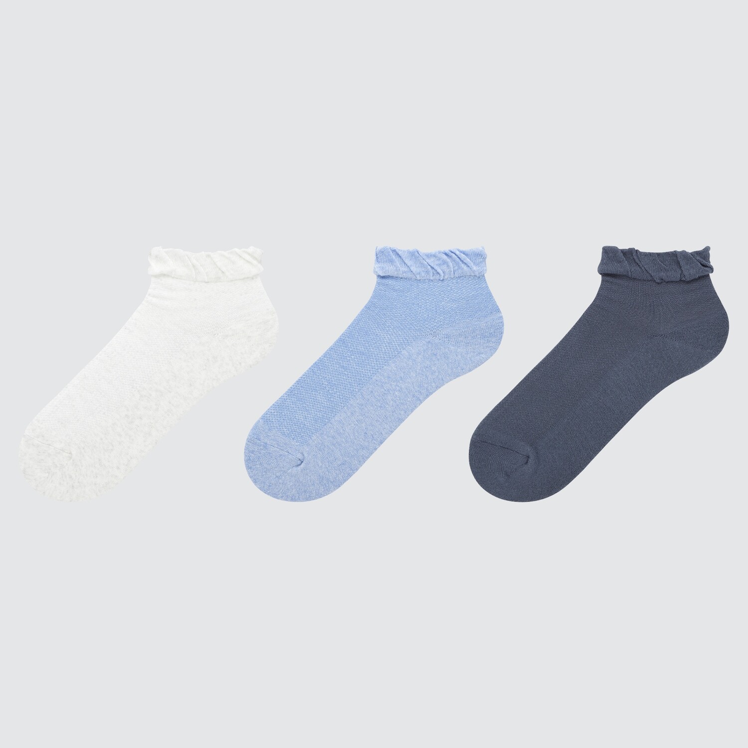 

Носки Mesh Relax до щиколотки (три пары) Uniqlo, светло-серый
