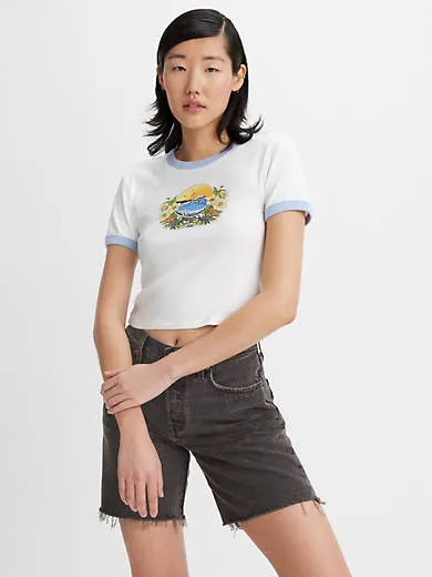 

Мини-футболка с графическим принтом Levi's, белый