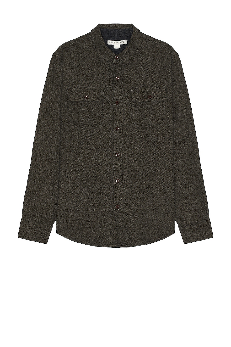 Рубашка OUTERKNOWN Transitional Flannel, цвет Olive Jaspe
