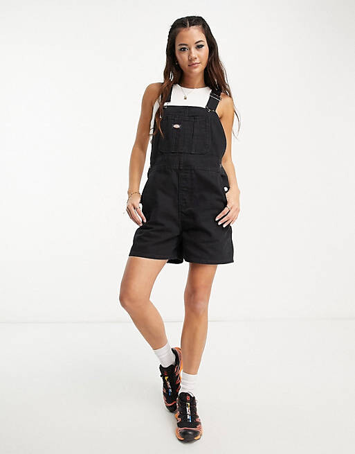 

Черный укороченный комбинезон из парусины Dickies