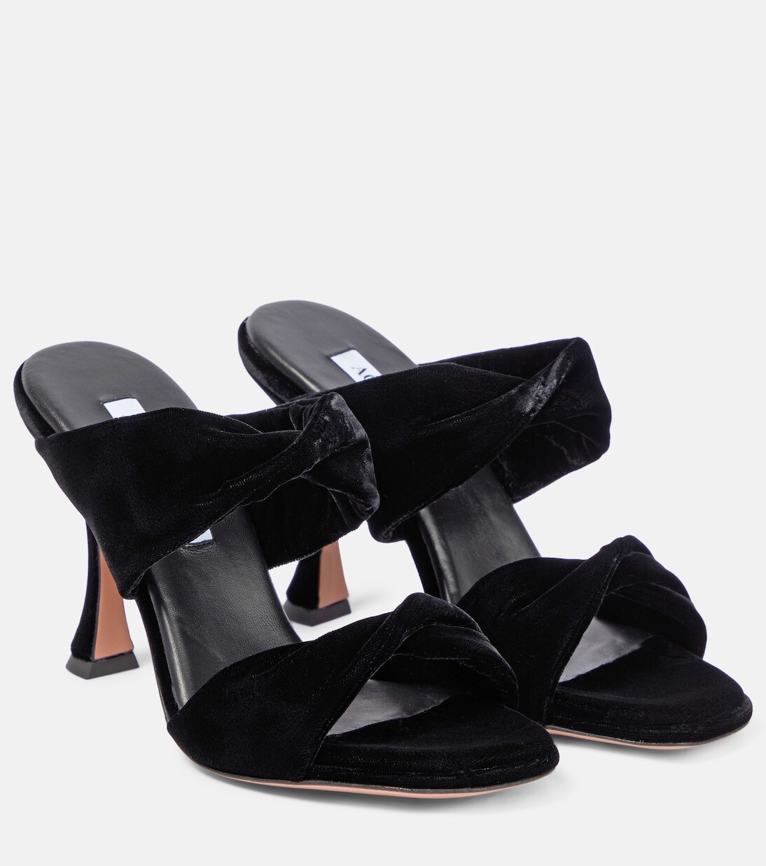 

Бархатные мюли twist Aquazzura, черный
