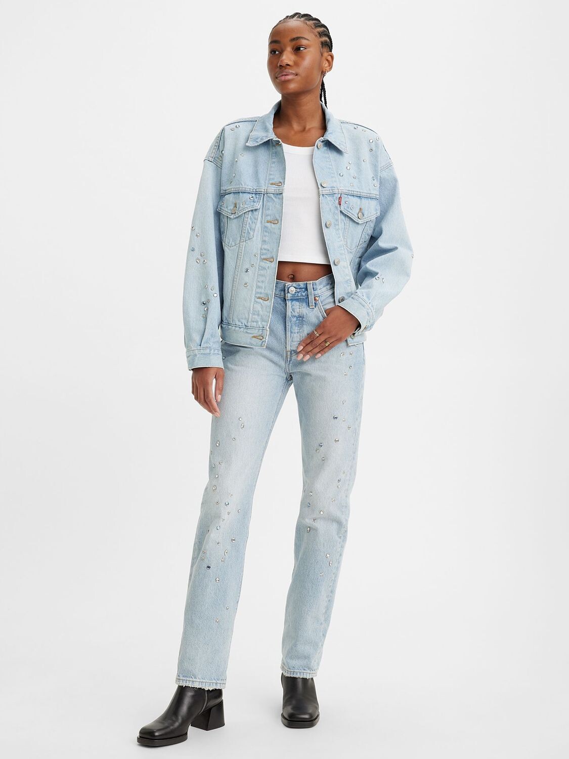 

Джинсы прямого кроя 501 с украшением Levi's, блинг блау