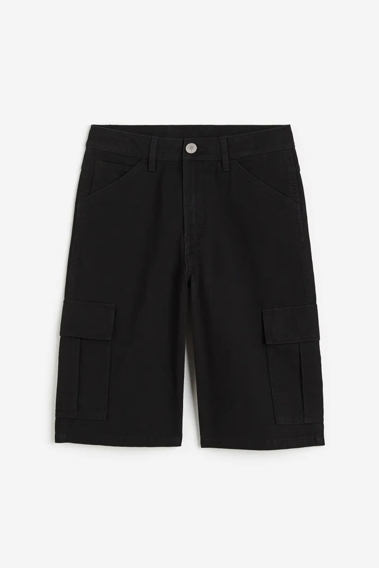 

Короткие брюки-карго H&M, черный