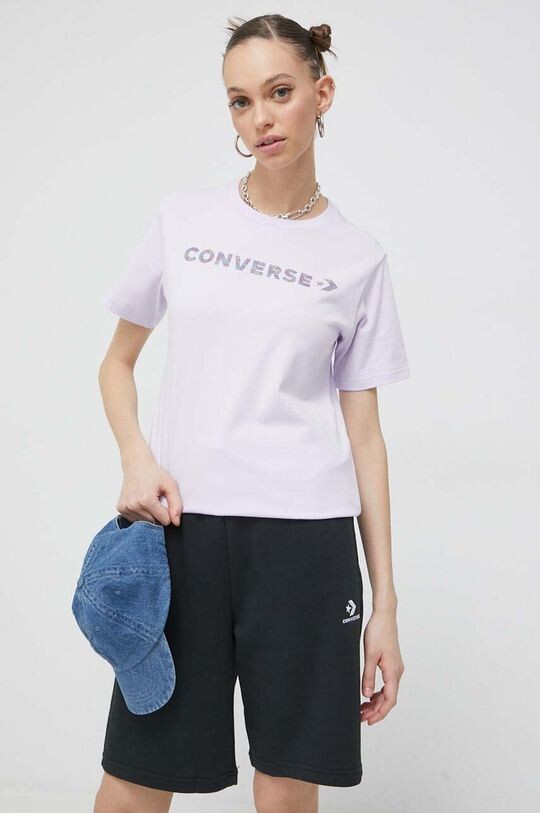 

Хлопковая футболка Converse, фиолетовый