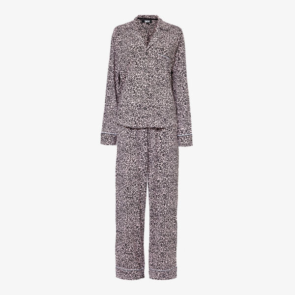 

Пижама из эластичного джерси с фирменным принтом губ Dkny, розовый