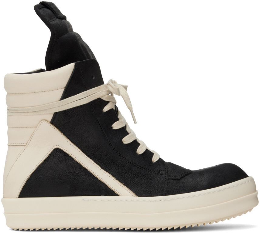 

Черно-белые кроссовки Geobasket Rick Owens, цвет Black/Milk/Milk