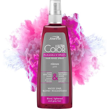 Ultra Color Розовый спрей-ополаскиватель для светлых и светлых волос 150 мл, Joanna