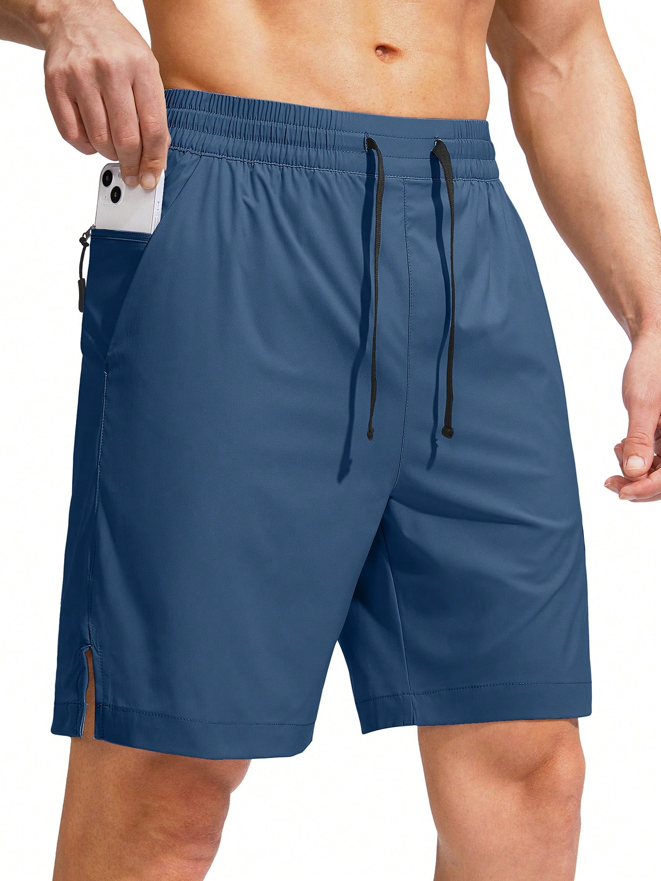 G Gradual G Gradual Мужские плавки Быстросохнущий купальный костюм Пляжные шорты для мужчин с карманами на молнии и сетчатой ​​подкладкой Серые шорты, бирюзовый синий