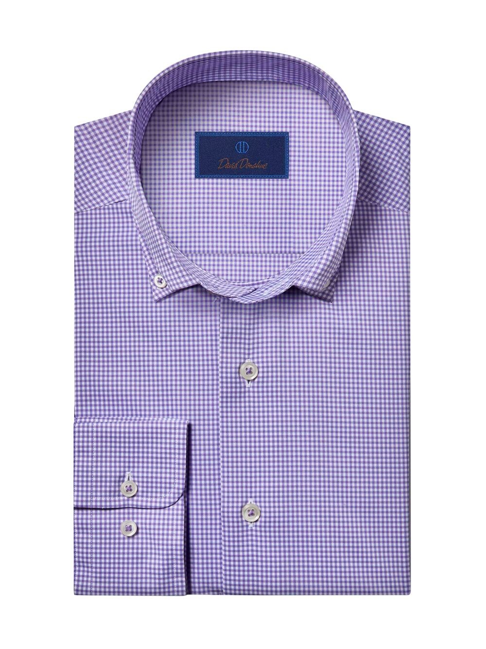 

Рубашка на пуговицах в клетку Gingham David Donahue, сиреневый