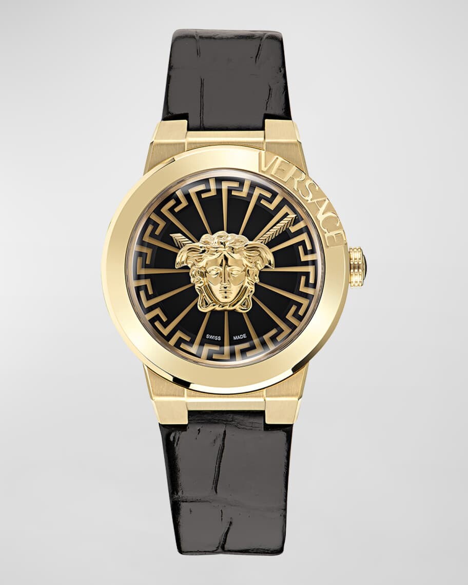 

Кожаные часы Medusa Infinite, 38 мм, черные Versace