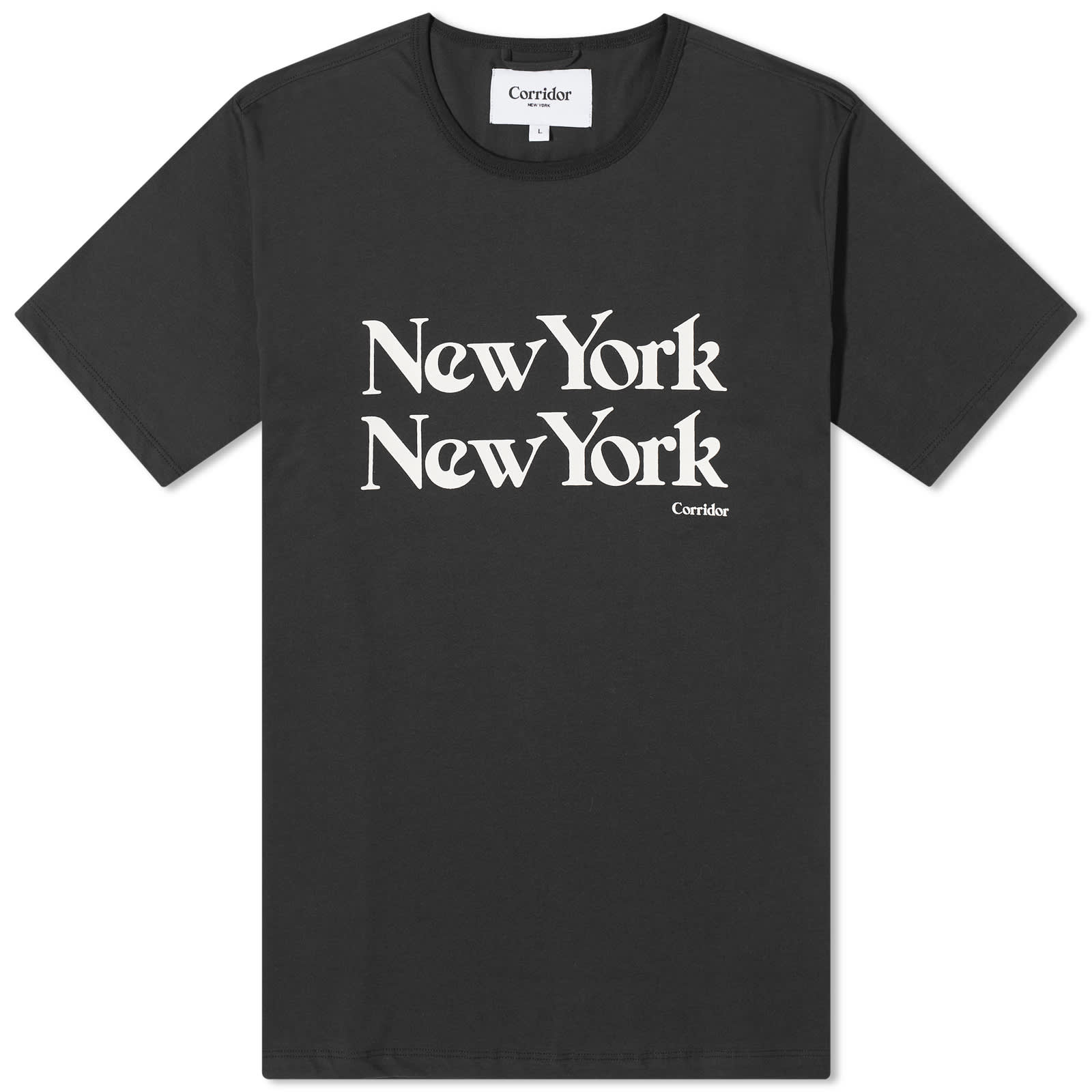 Футболка Corridor New York New York, черный футболка new york hardcore cross heathergray s 3xl nyhc agnostic front madball мужская хлопковая футболка с принтом футболка