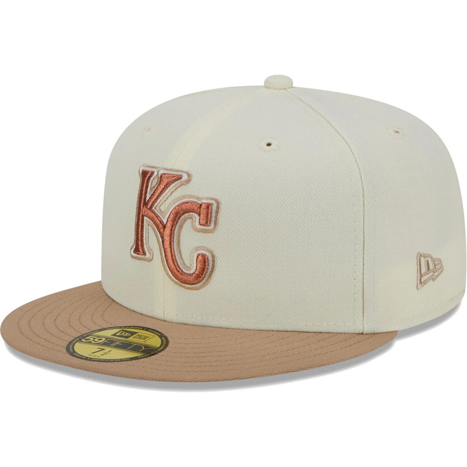 

Мужская кепка New Era Cream Kansas City Royals Chrome Camel Rust Undervisor 59FIFTY