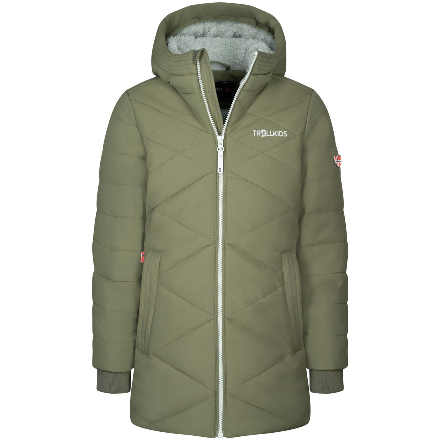 

Куртка Trollkids Steppmantel Bergen, цвет dusky olive frosty mint