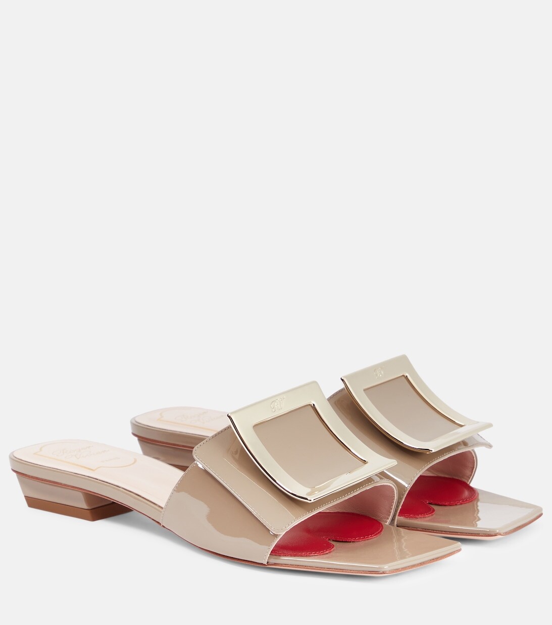 

Шлепанцы Belle Vivier 25 из лакированной кожи Roger Vivier, бежевый