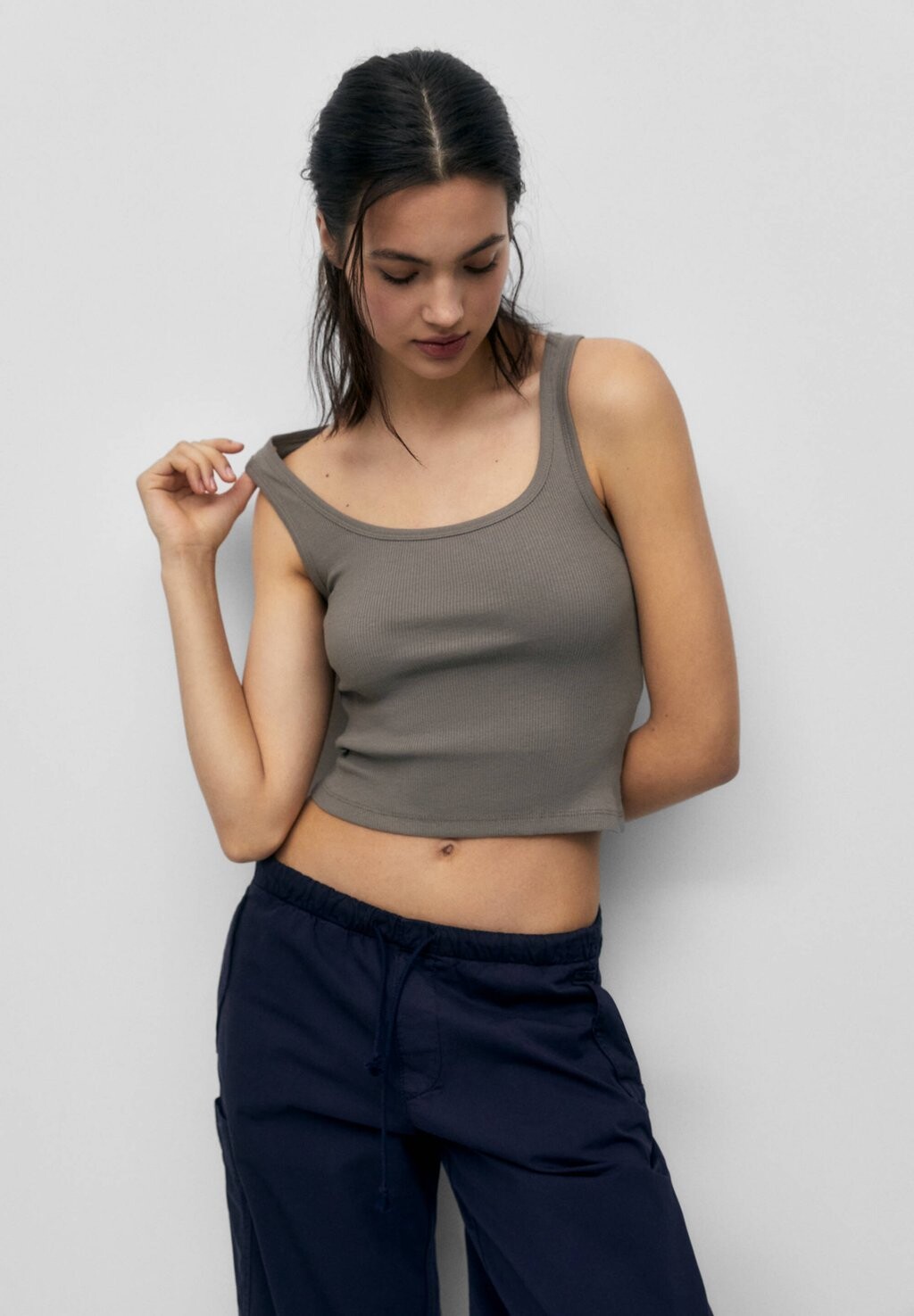 

Топ PULL&BEAR, темно-зеленый