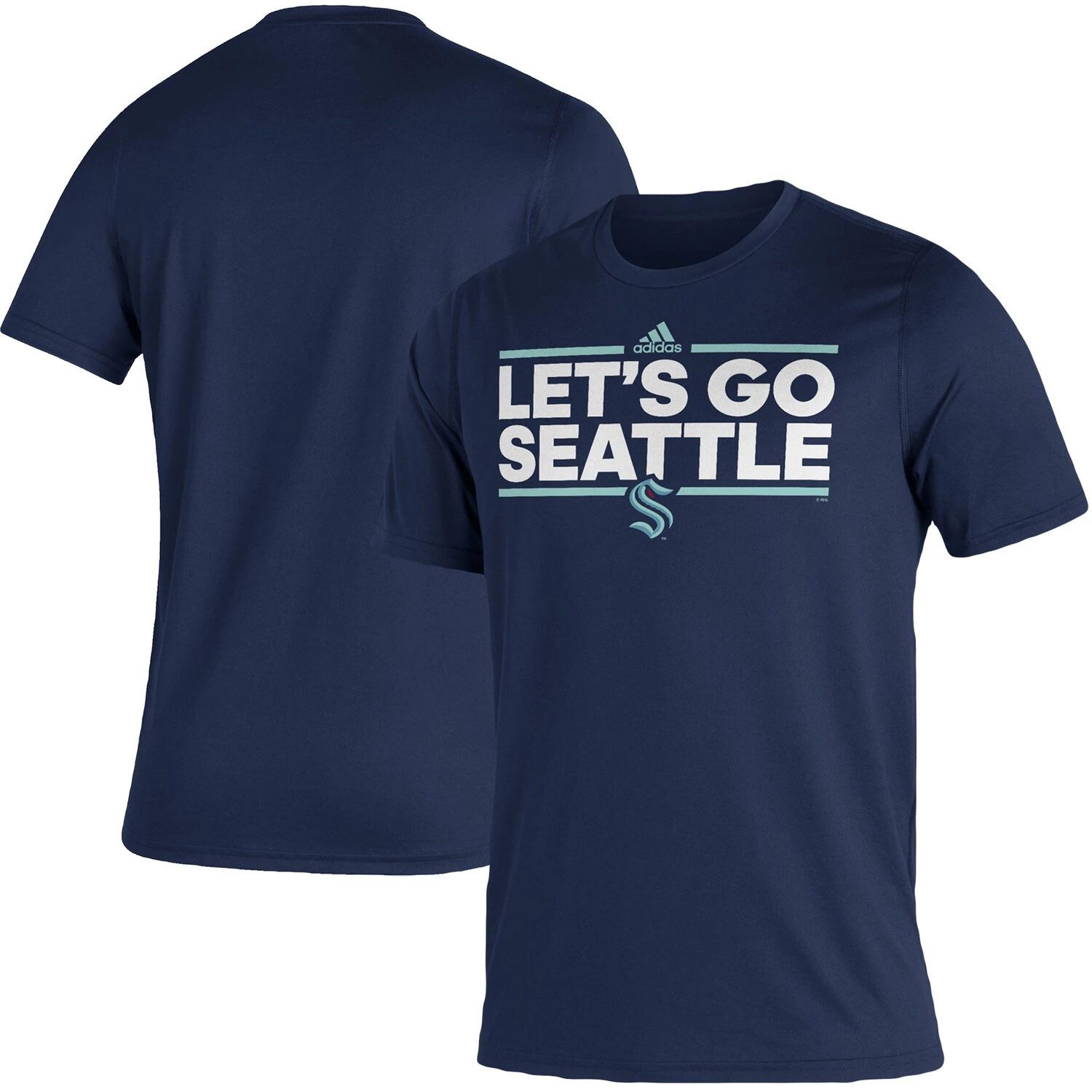 Мужская темно-синяя футболка Seattle Kraken Dassler Creator adidas