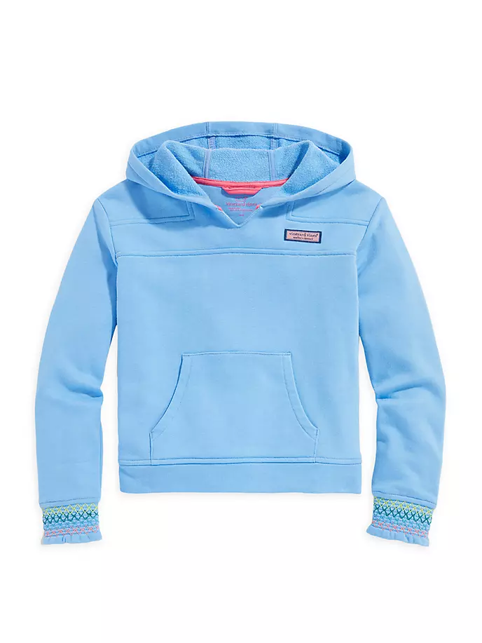 

Толстовка с присборенными манжетами для маленьких девочек и девочек Vineyard Vines, цвет ocean breeze