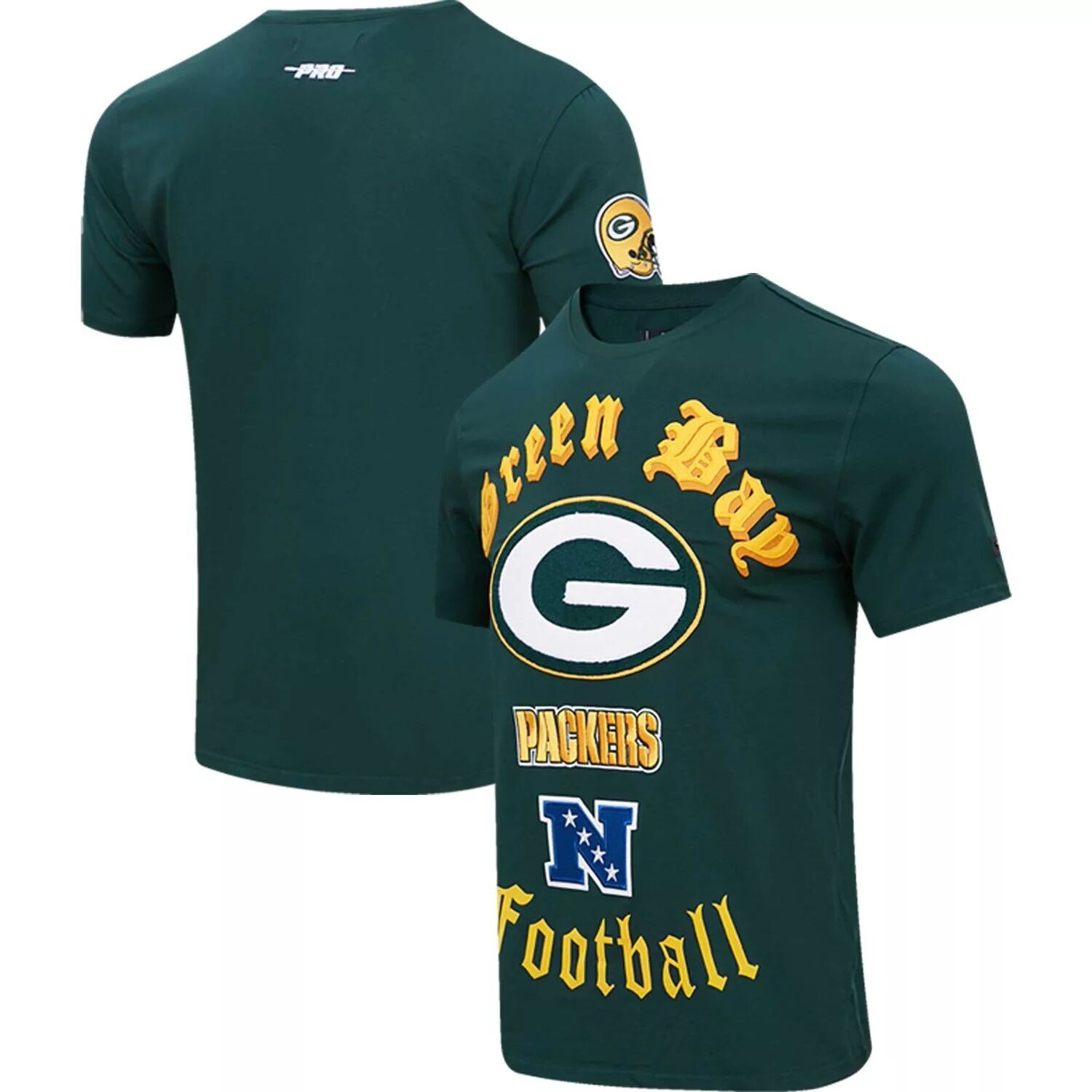 

Мужская зеленая футболка Pro Standard Green Bay Packers Old English, Зеленый