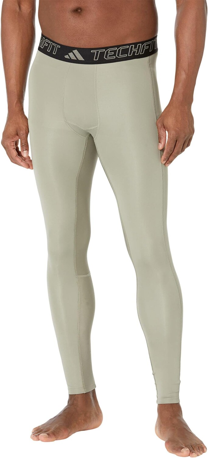 

Брюки Techfit Aeroready Training Long Tights adidas, цвет Silver Pebble
