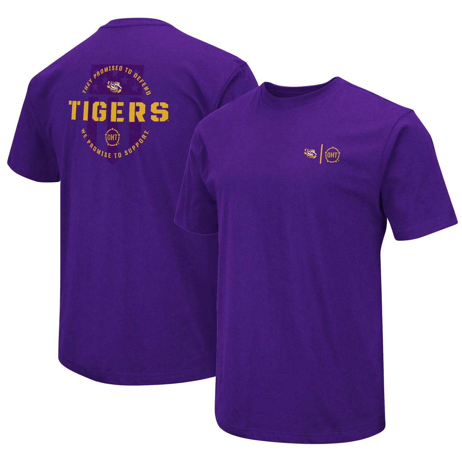 

Мужская фиолетовая футболка LSU Tigers OHT Military Appreciation Colosseum, Фиолетовый