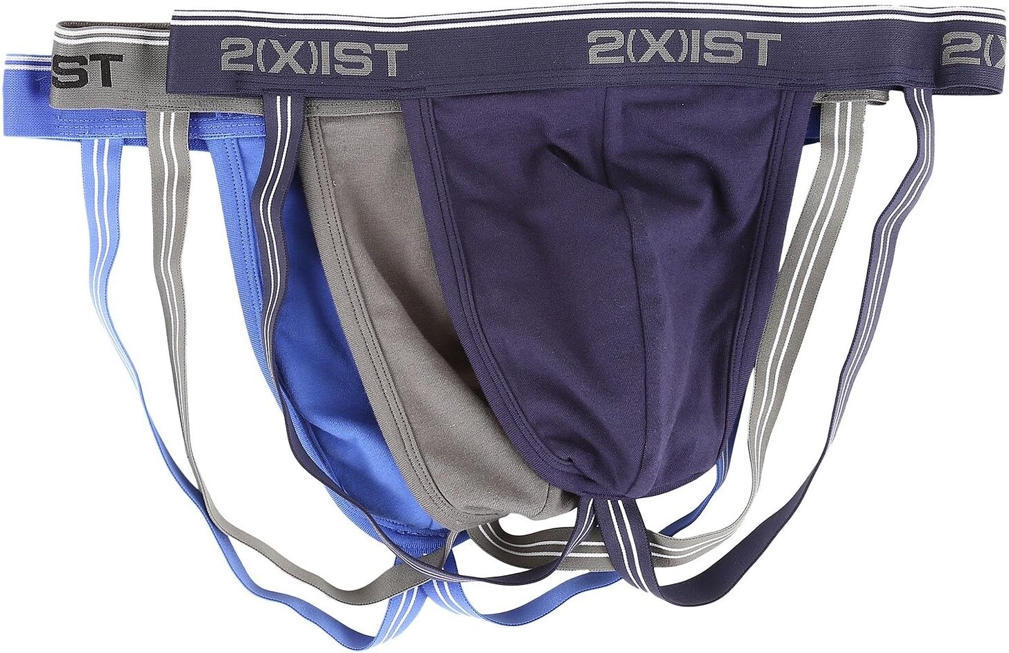 Трусы 3-Pack Stretch Jock Strap 2(X)IST, цвет Eclipse/Lead/Dazzling Blue