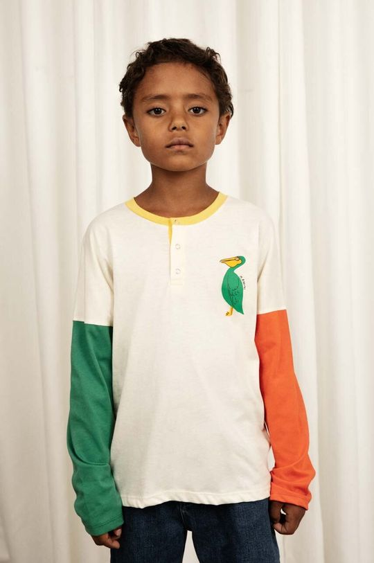 цена Хлопковая рубашка с длинными рукавами для мальчиков и девочек Mini Rodini, белый