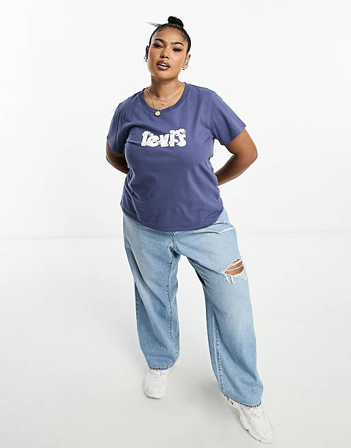 

Темно-синяя футболка с логотипом Levi's Plus, Синий