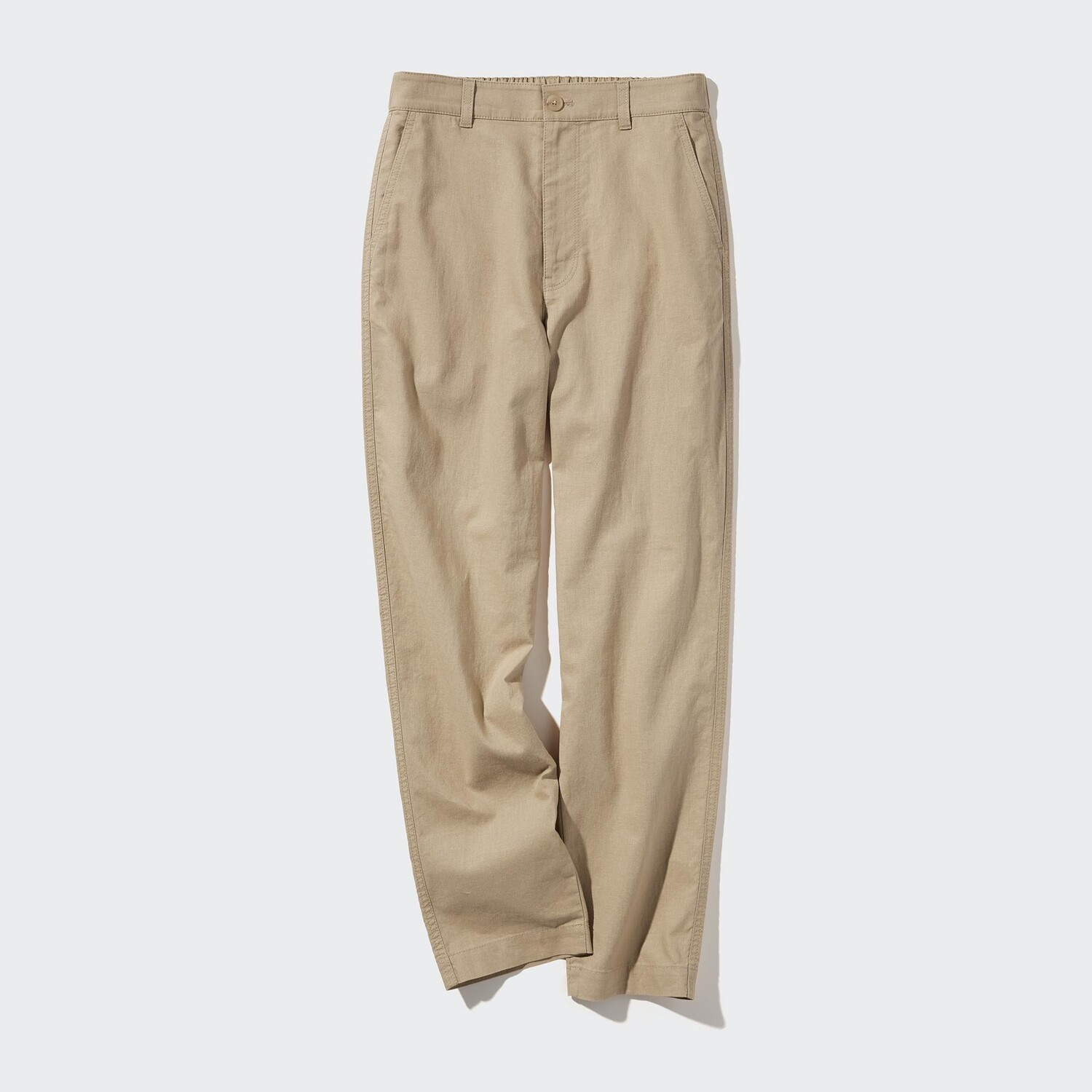 

Зауженные брюки из смеси льна и хлопка UNIQLO, бежевый