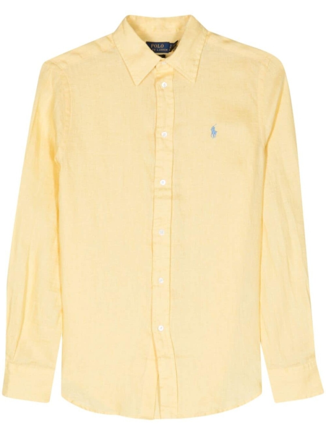 

Polo Ralph Lauren льняная рубашка с логотипом Polo Pony, желтый