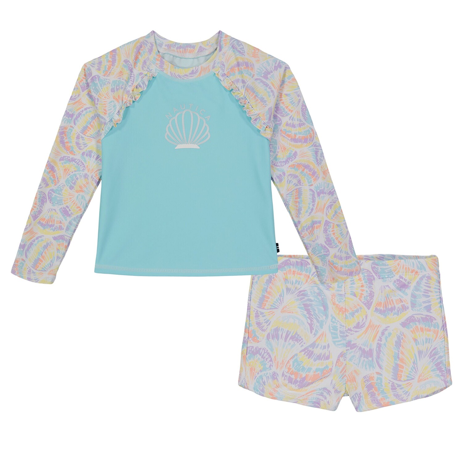 

Набор рашгардов Nautica Little Girls Seashell (4-6X), цвет Skysail Blue