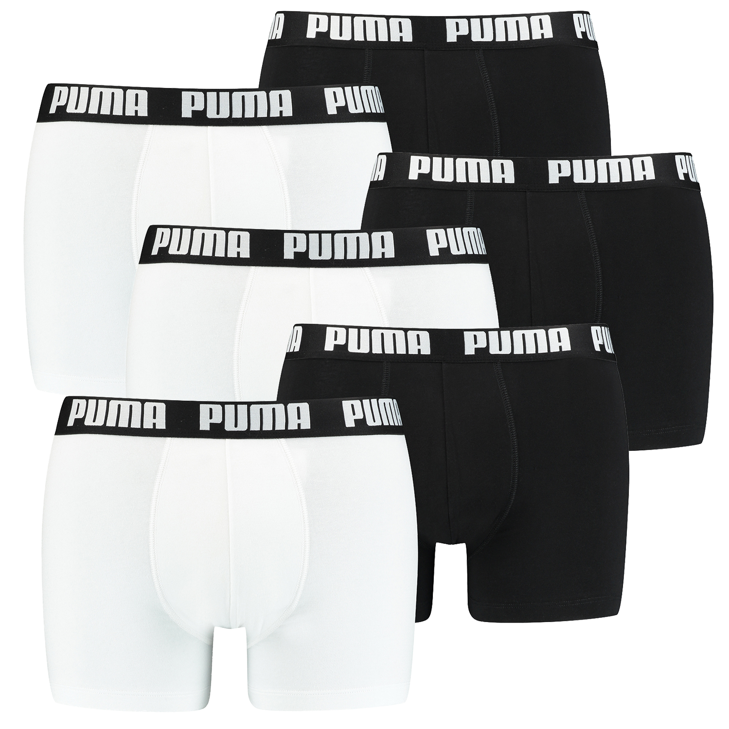 Боксеры Puma Boxershorts PUMA BASIC BOXER 6P, цвет 301 - White / Black