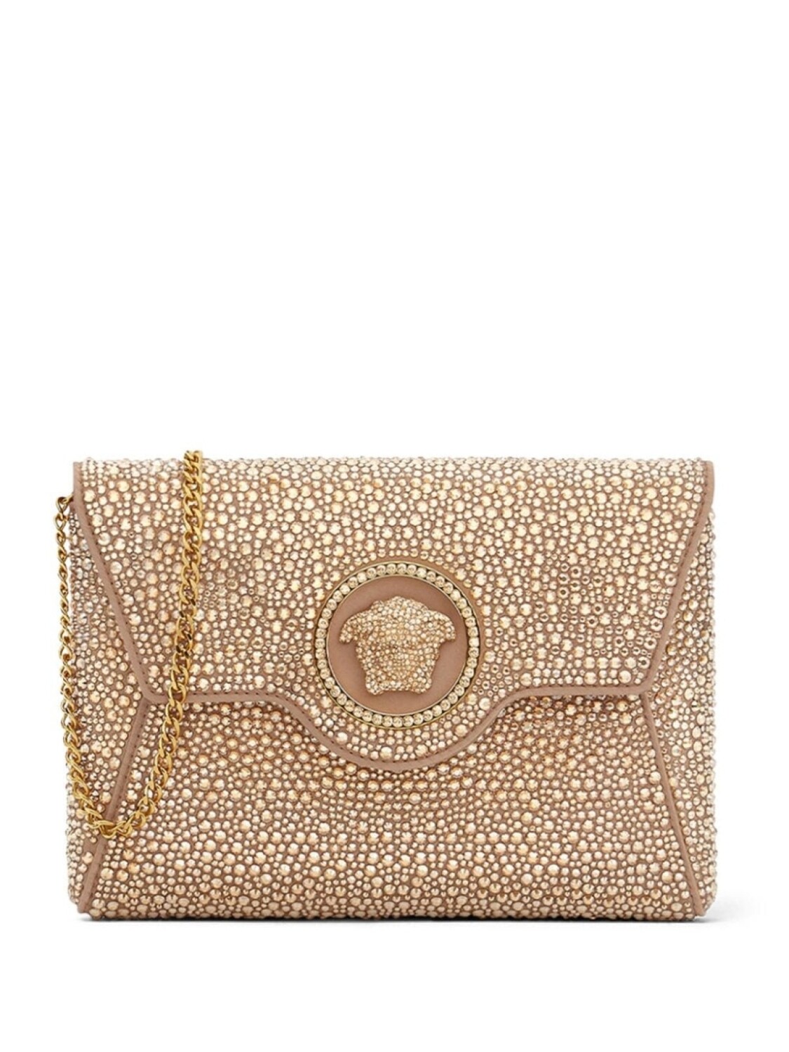 

Versace клатч La Medusa с кристаллами, нейтральный цвет