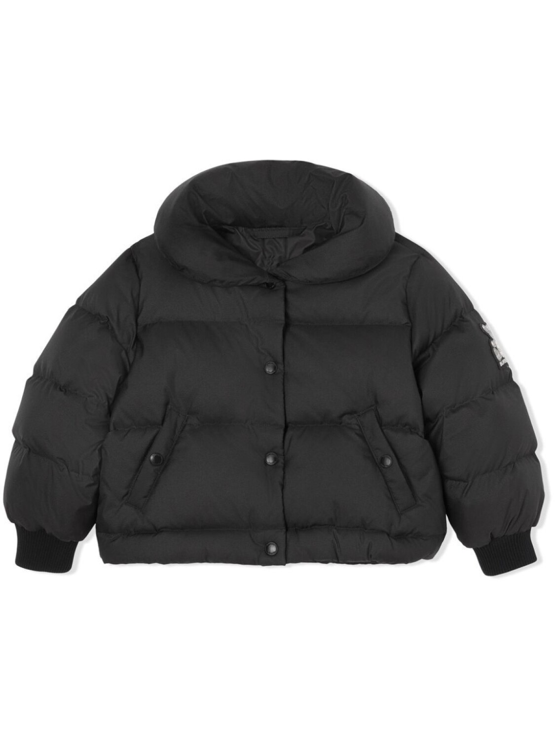 

Burberry Kids пуховик с аппликацией Thomas Bear, черный