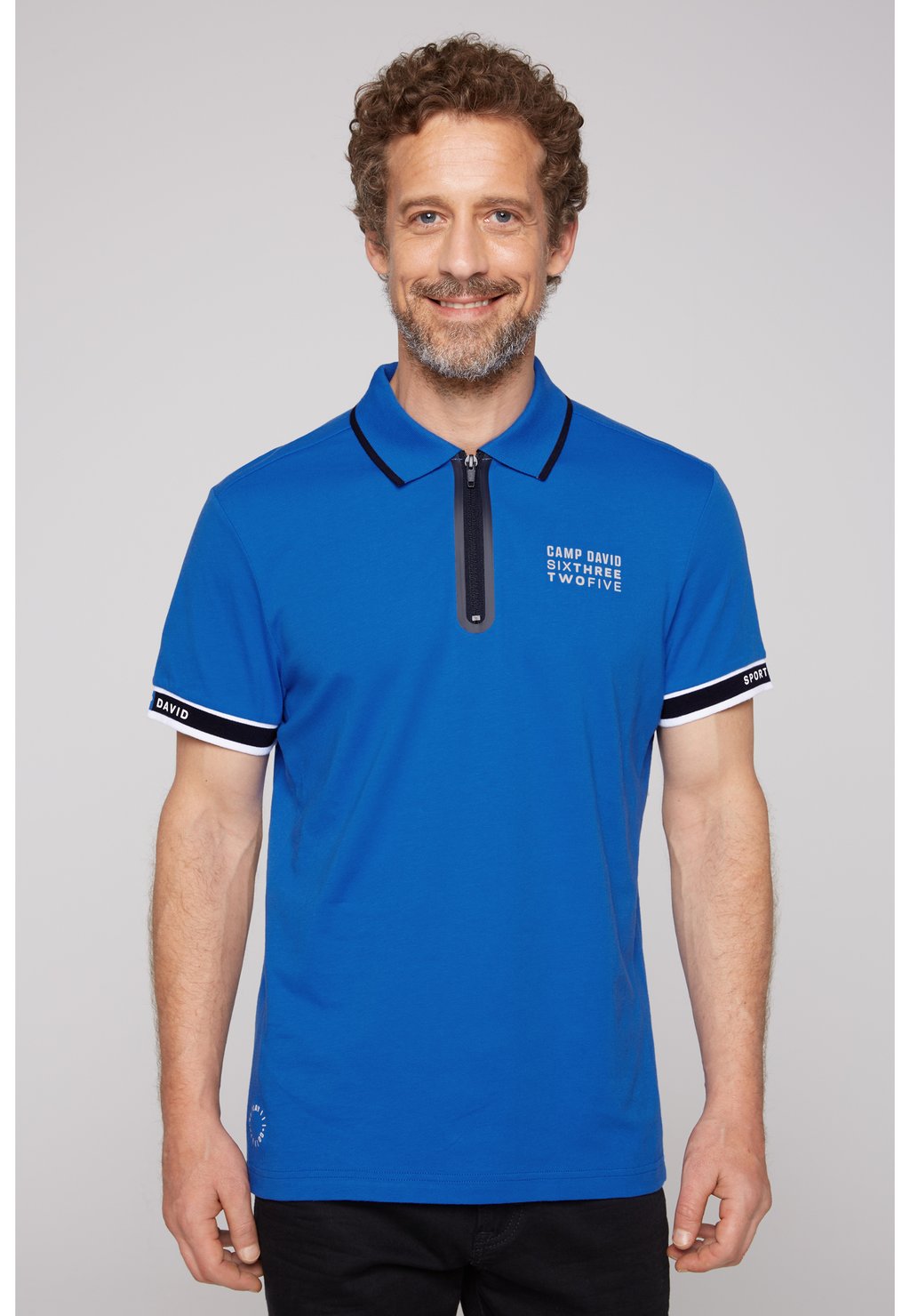 Рубашка-поло MIT ZIPPER Camp David, цвет tech blue рубашка mit klappentaschen camp david цвет light grey bleached