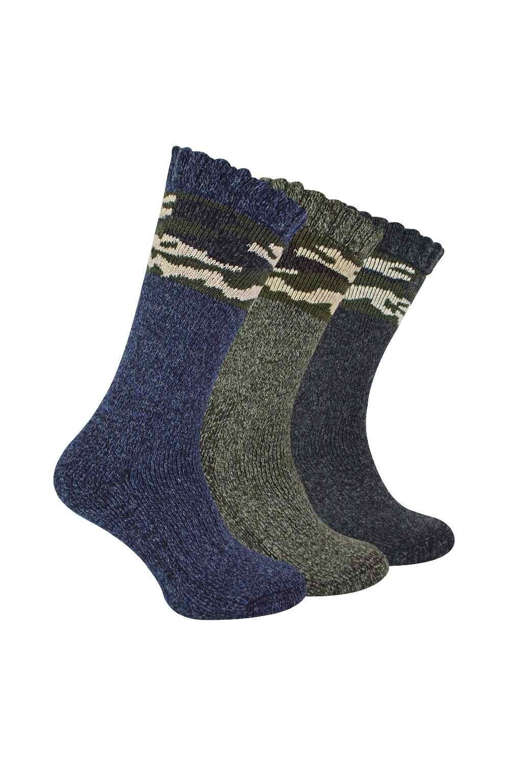 

3 пары толстых носков из мериносовой шерсти | Уличные теплые носки-ботинки Sock Snob, синий