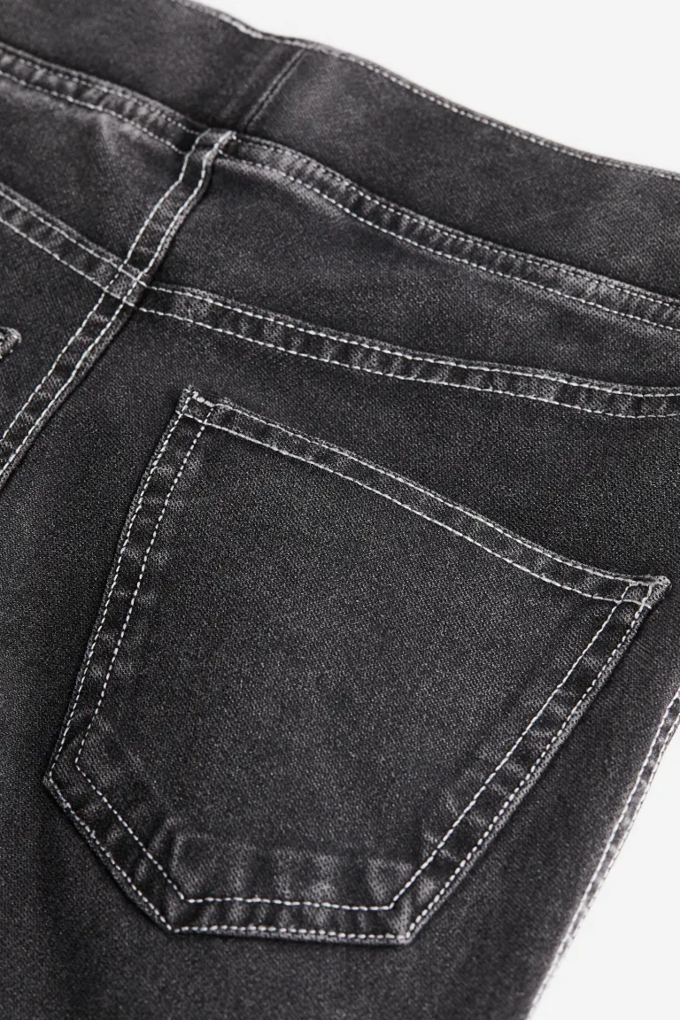 Расклешенные брюки из трикотажа H&M, черный